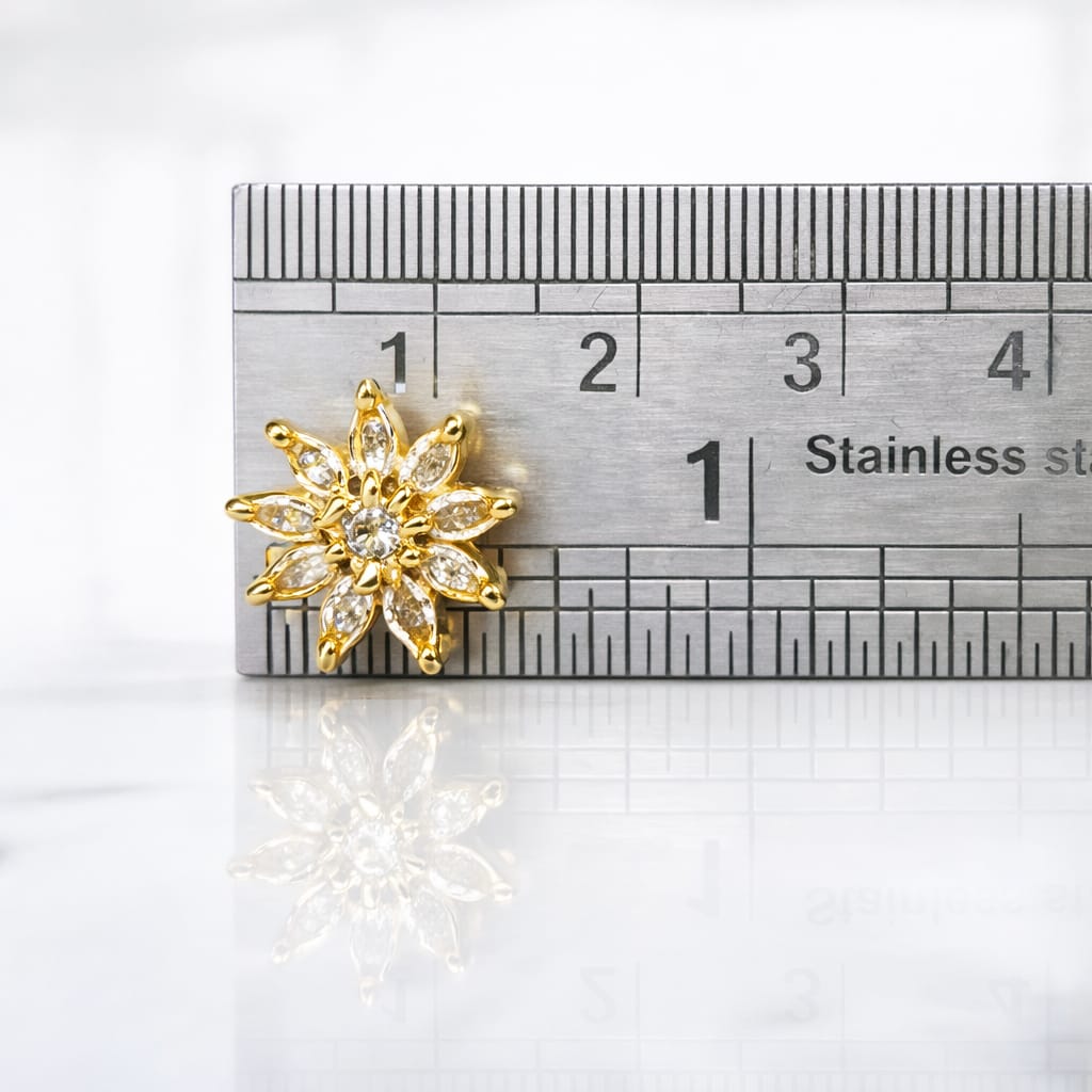 Gold Finish Floral Kundan (6 Pcs) - Image 3