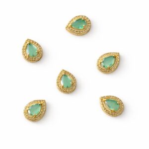 Pear Shape Green Stone Kundan