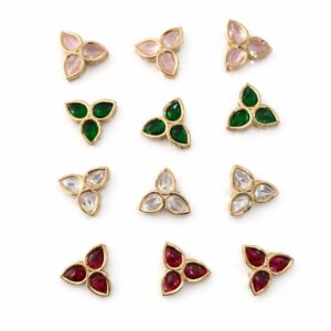 Triple Leaf Kundan Stone