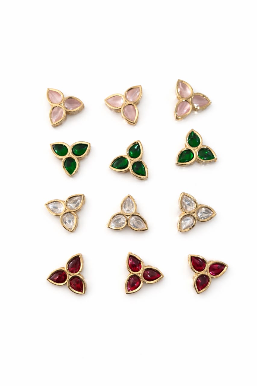 Triple Leaf Kundan Stone