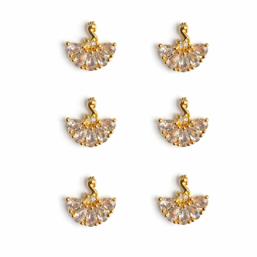 Traditional Gold Finish peacock Shape Jewellery kundan (6pcs set)