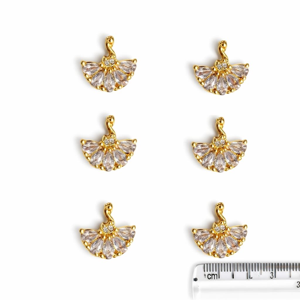 Traditional Gold Finish peacock Shape Jewellery kundan (6pcs set) - Image 2