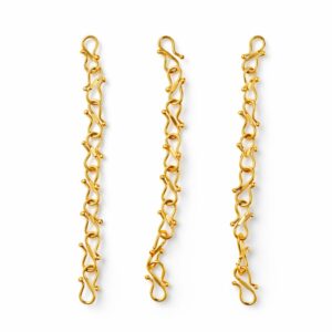 Designer gold plated S hook clasp for necklaces and bracelets—secure, stylish, and perfect for jewelry making.