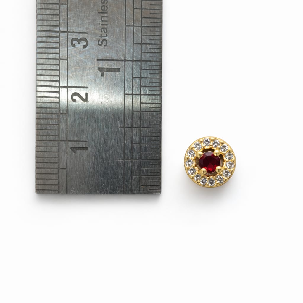 Round Stone kundan with CZ Diamond Border (6pcs set) - Image 2