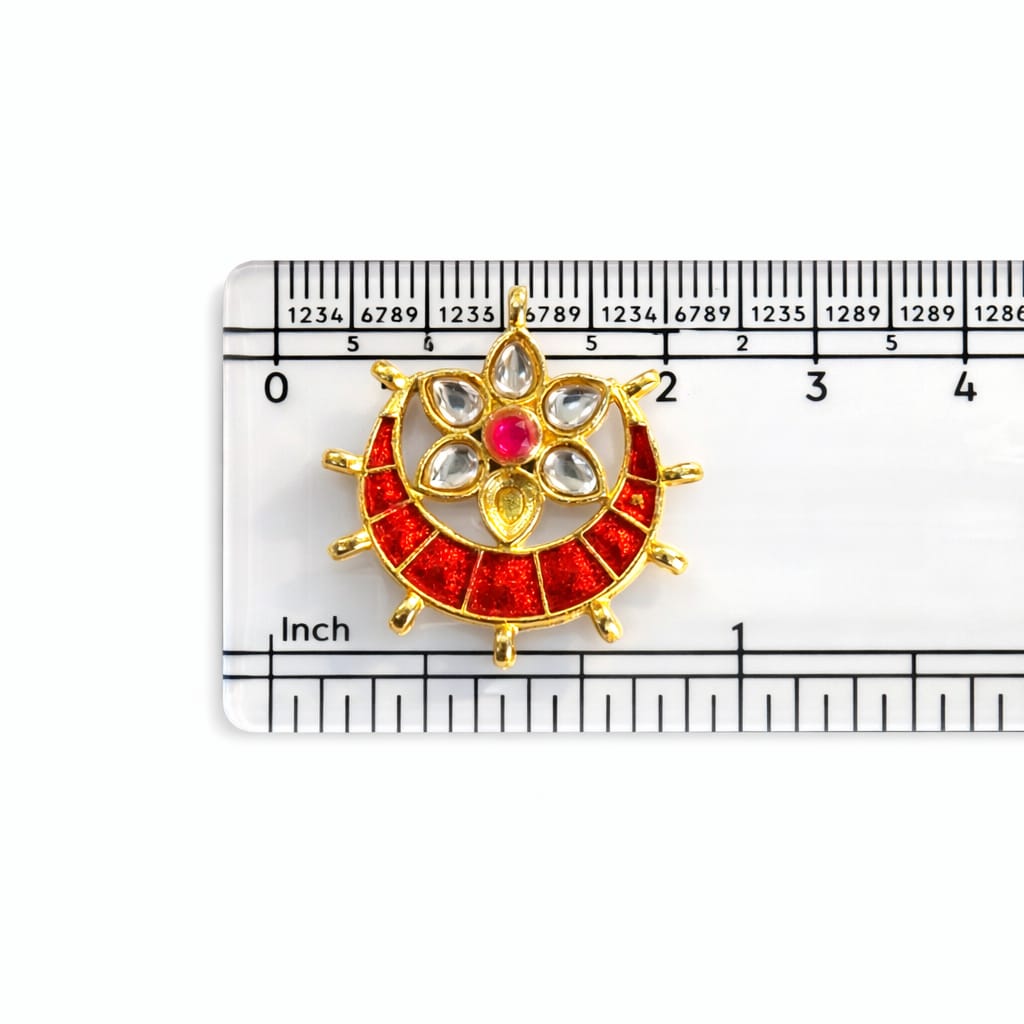 Paachi Kundan Floral Crescent Pendant for Jewellery Making (12PCS SET) - Image 2