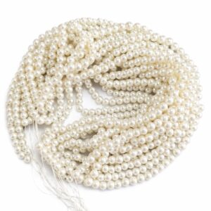 White pearl bead strings for jewelry making