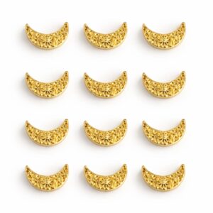 Gold plated crescent moon charm for jewelry making"