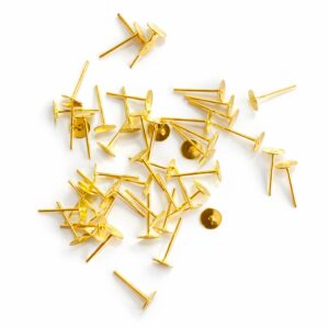 Gold plated flat earring studfor jewelry making