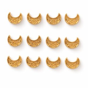 Gold plated crescent moon floral charms for jewelry making