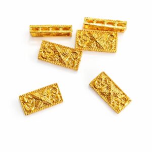 Gold plated rectangular necklace connector