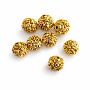 Antique gold designer beads for jewelry making
