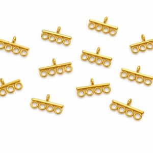 gold plated 5 loop connector for jewellery making