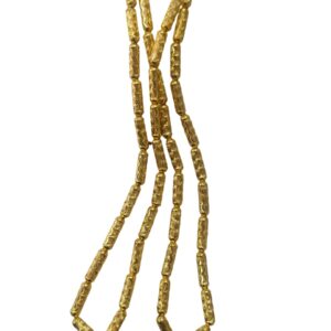 Golden textured barrel beads chain for jewellery making