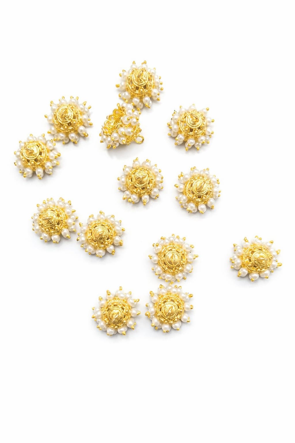 golden pearl jhumka studs earring base for jewellery making designer jhumka tops